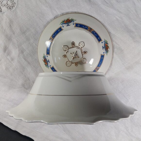 Myott Serving Dish Server MYO100 Fruit in Urn Blue Band Staffordshire England - Picture 5 of 13